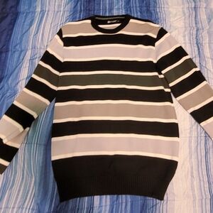 Striped Black and Gray Men's Sweater
